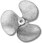 3 Blade Metal Propeller Right Hand 50mm (Non Working)