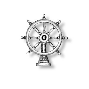 Ships Wheel on Stand Bronzed 14mm