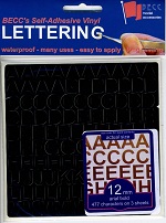 BECC 10mm Black Letters & Numbers