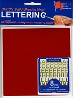 BECC 15mm Red Letters & Numbers