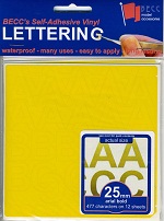 BECC 12mm Yellow Letters & Numbers