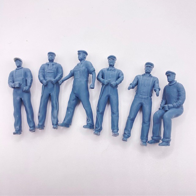 Set of 6 Fisherman Figures 1/32 Scale 56mm