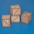 Natural wood box (original dimensions: 50cm x 50cm x 60cm)