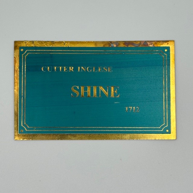 HMS Shine Nameplate Brass 50x87mm