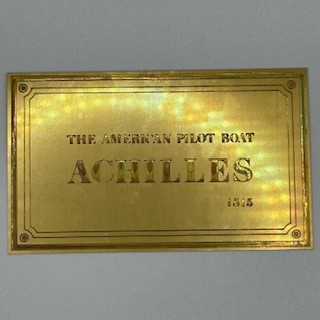 Achilles Nameplate Brass 50x87mm