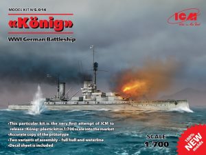 ICM Konig WWI German Battleship 1:700 Scale