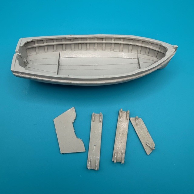 22ft Jolly Boat Clinker Transom Stern 114mm 1:60 Scale