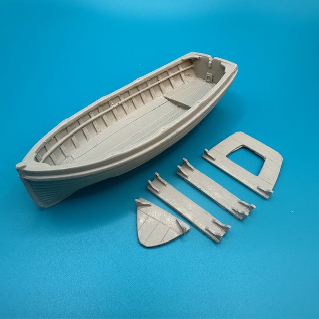 22ft Lifeboat Clinker Transom Stern 114mm 1:60 Scale