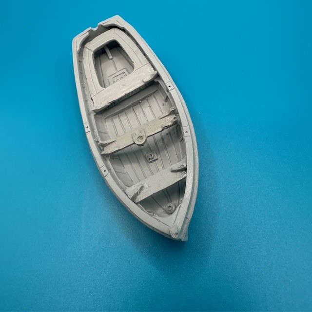 14ft Dinghy Clinker Transom Stern 89mm 1:48 Scale