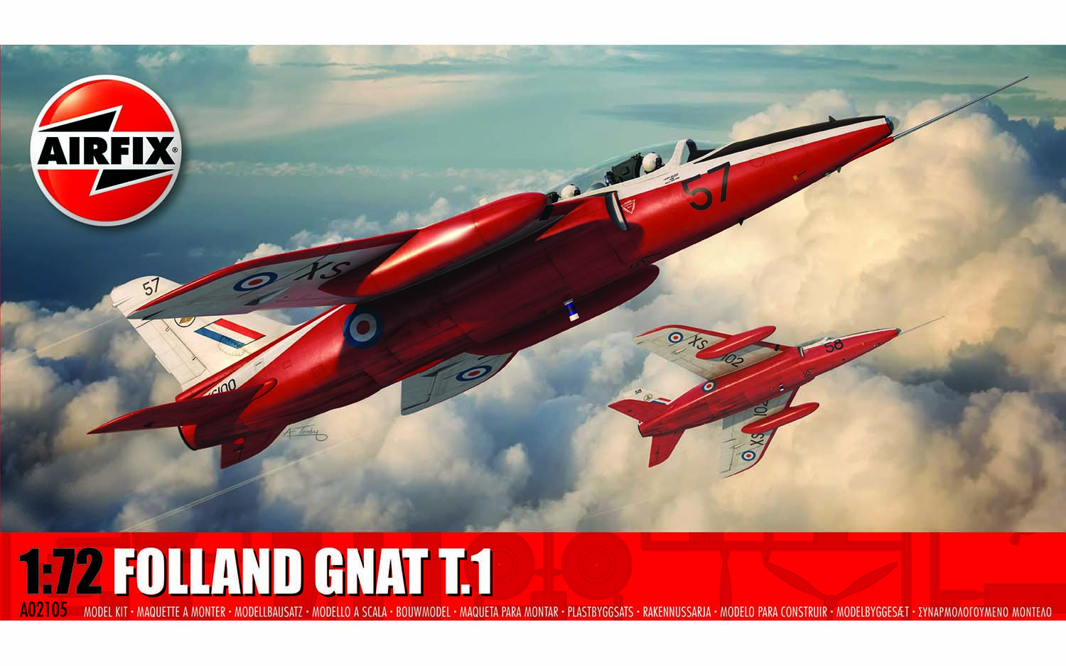 Airfix Folland Gnat 1:72 Scale Model Kit A02105 | Cornwall Model Boats