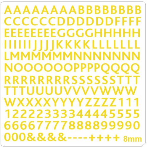 BECC Bliss Yellow Lettering 12mm