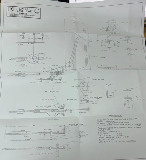 Simple Vane Gear Drawings Model Boat Plan