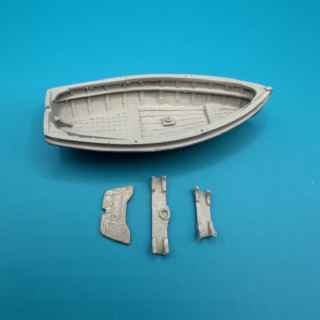 10ft Dinghy Clinker Transom Stern 63mm 1:48 Scale