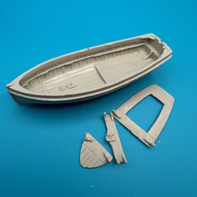 16ft Lifeboat Clinker Transom Stern 100mm 1:48 Scale
